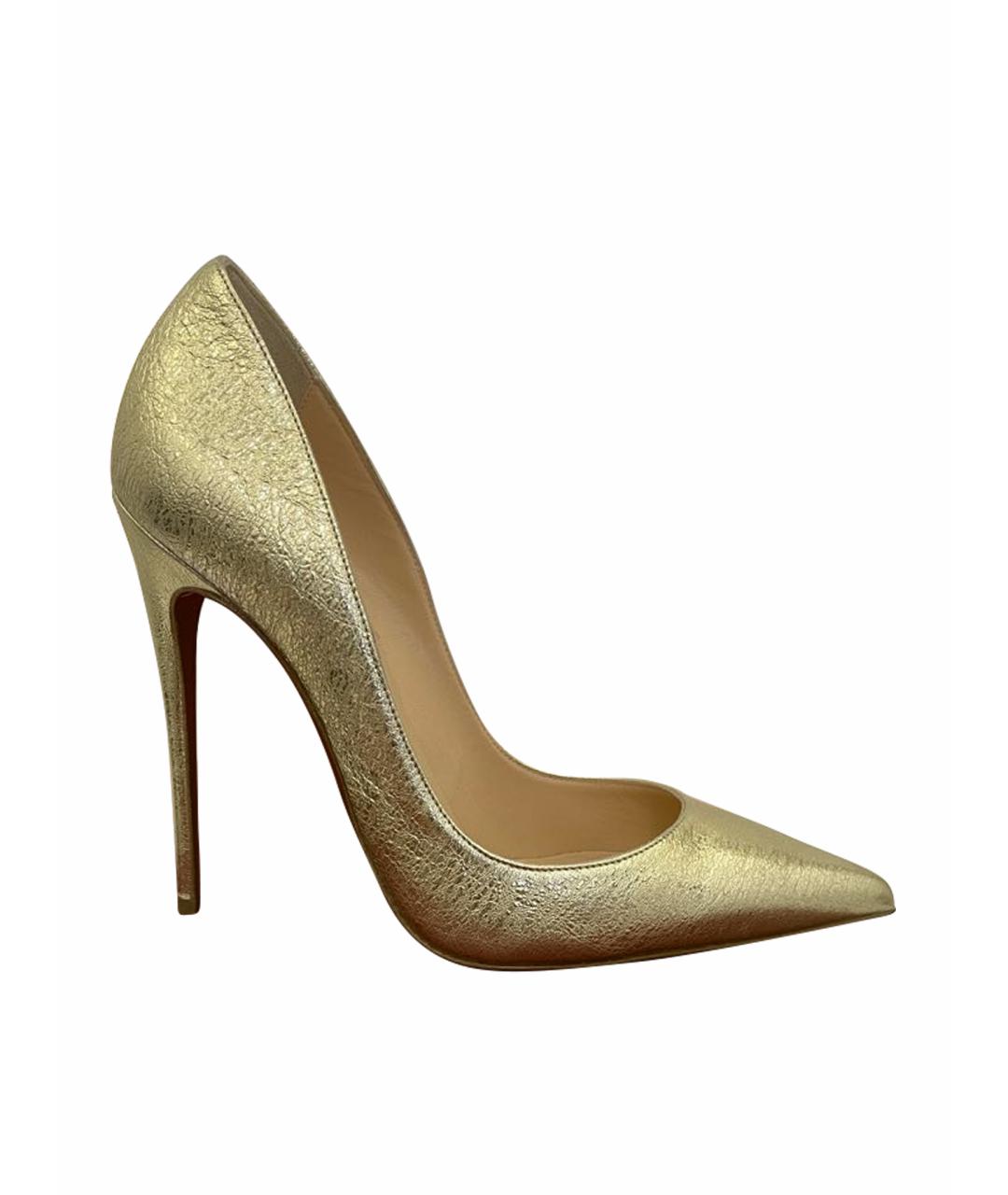 CHRISTIAN LOUBOUTIN Золотые кожаные туфли, фото 1