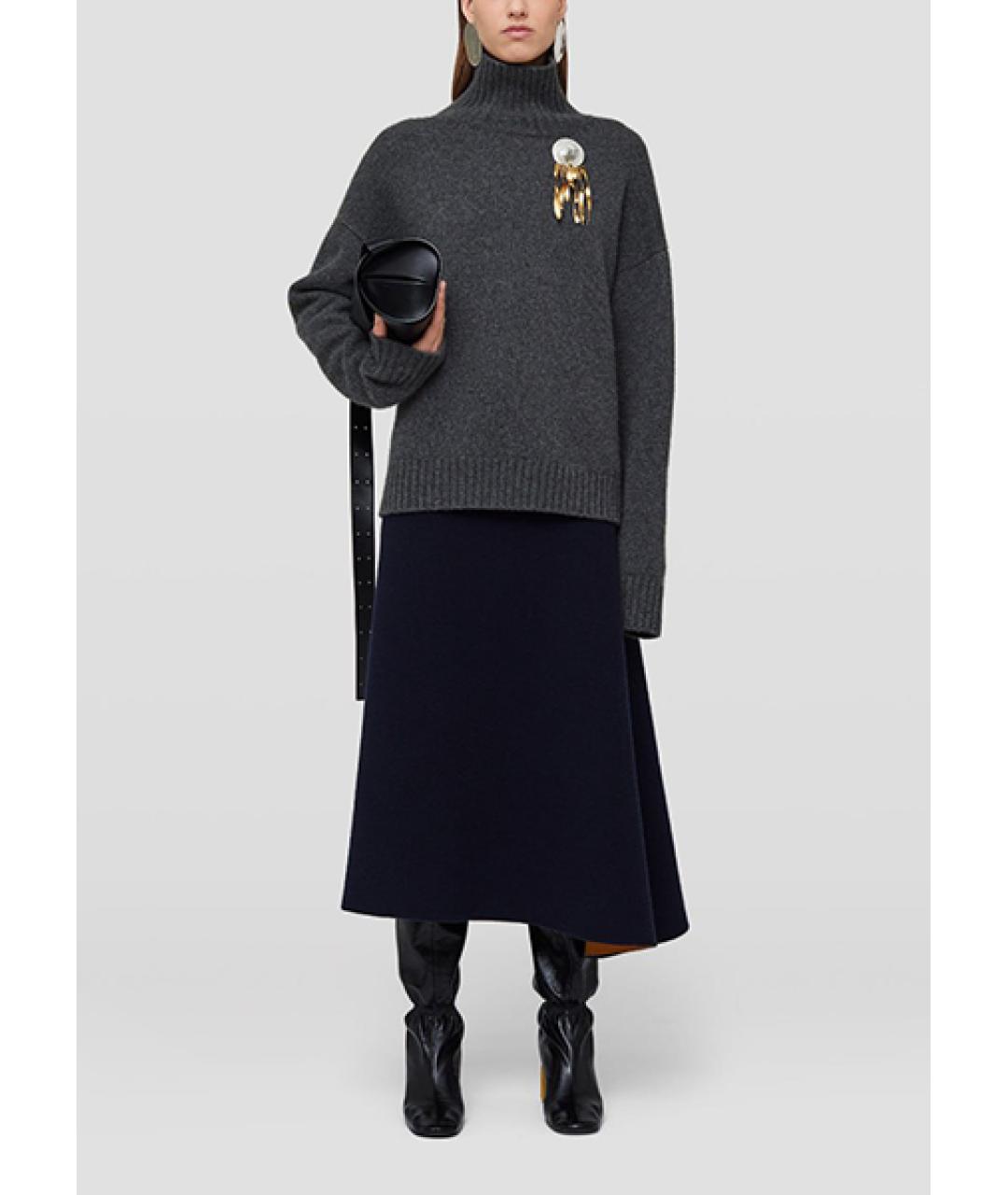 JIL SANDER Серый кашемировый джемпер / свитер, фото 7
