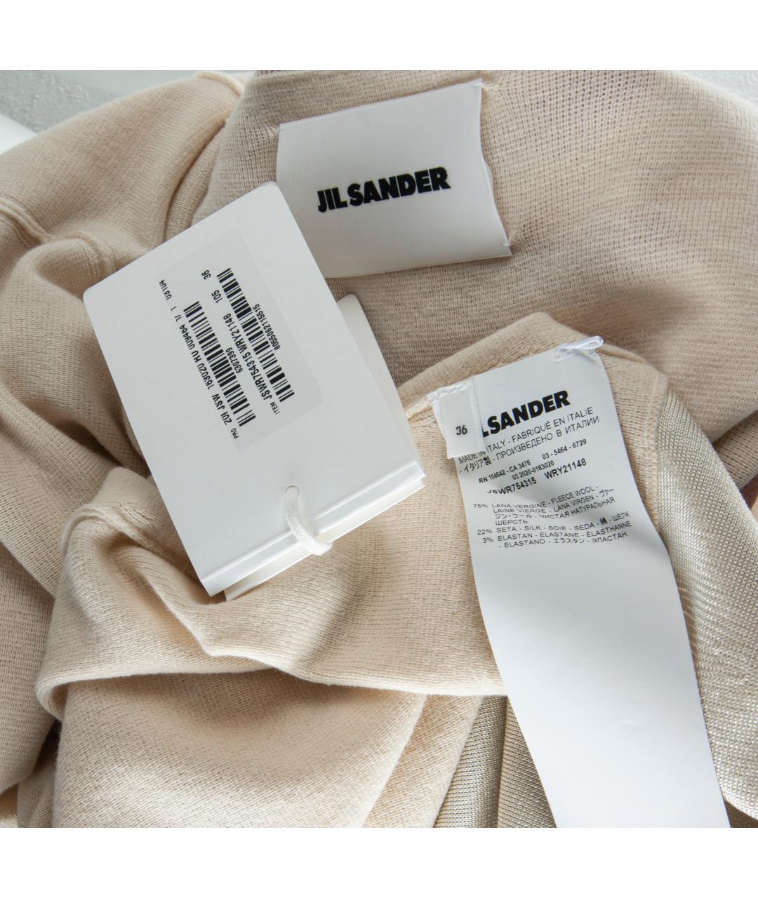 JIL SANDER Бежевое шерстяное платье, фото 8