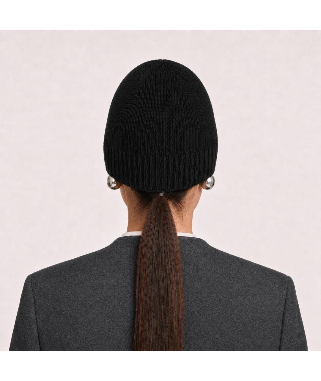 JIL SANDER Черная кашемировая шапка, фото 5