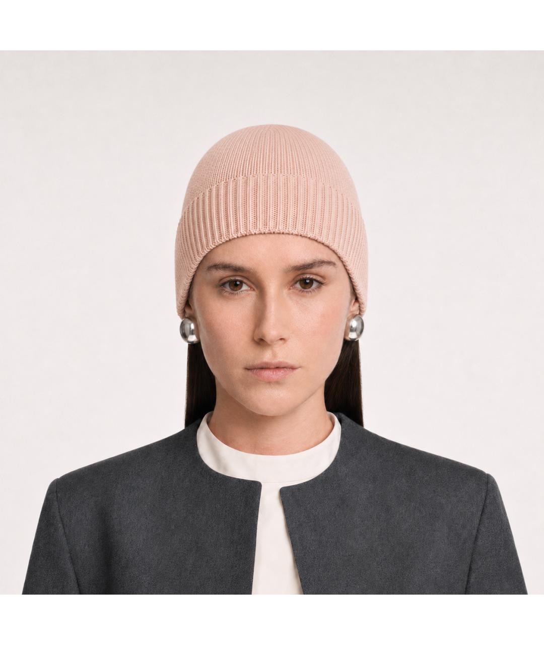 JIL SANDER Бежевая кашемировая шапка, фото 4