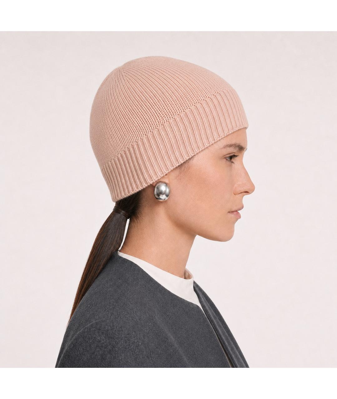 JIL SANDER Бежевая кашемировая шапка, фото 6