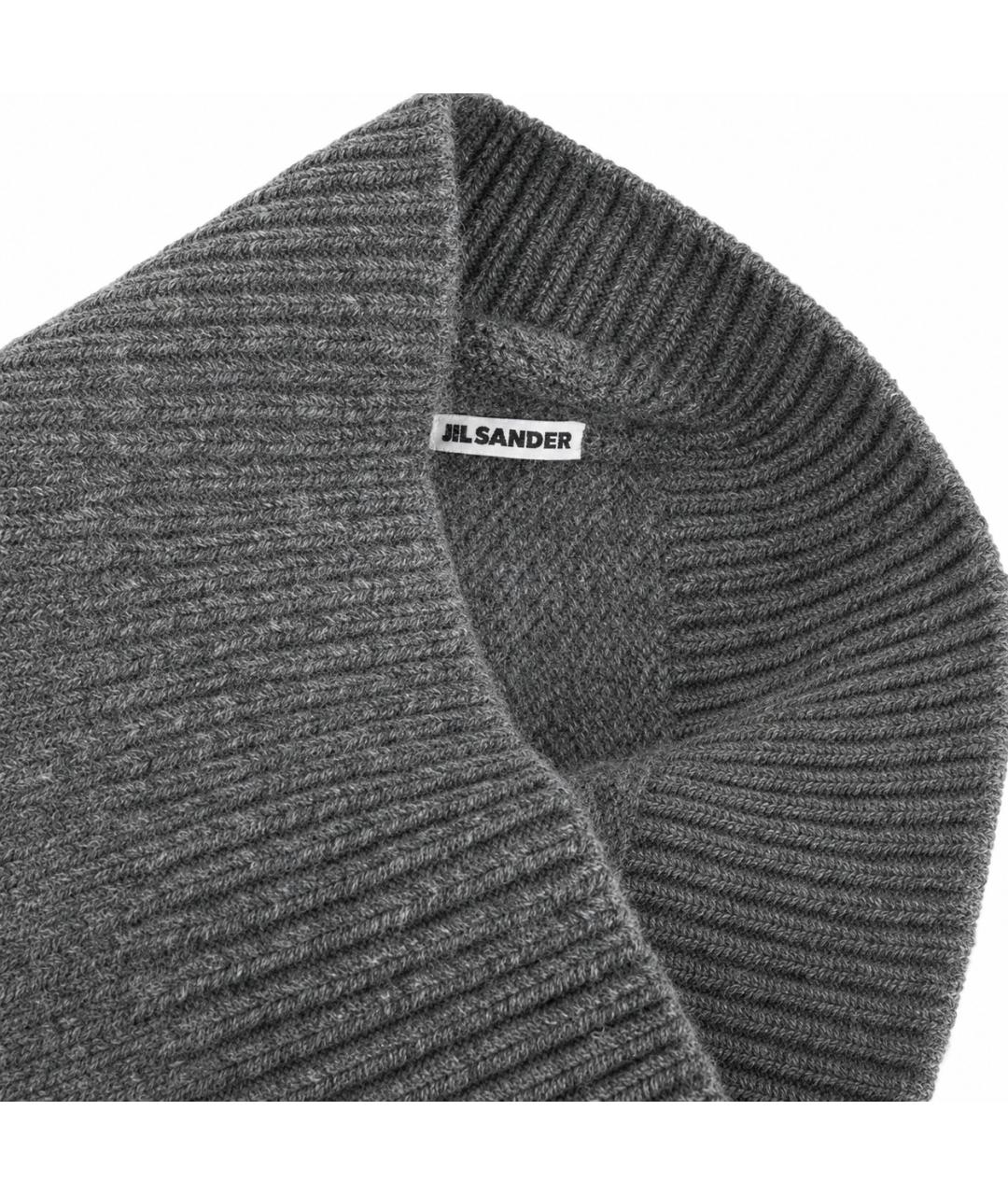 JIL SANDER Серая кашемировая шапка, фото 3