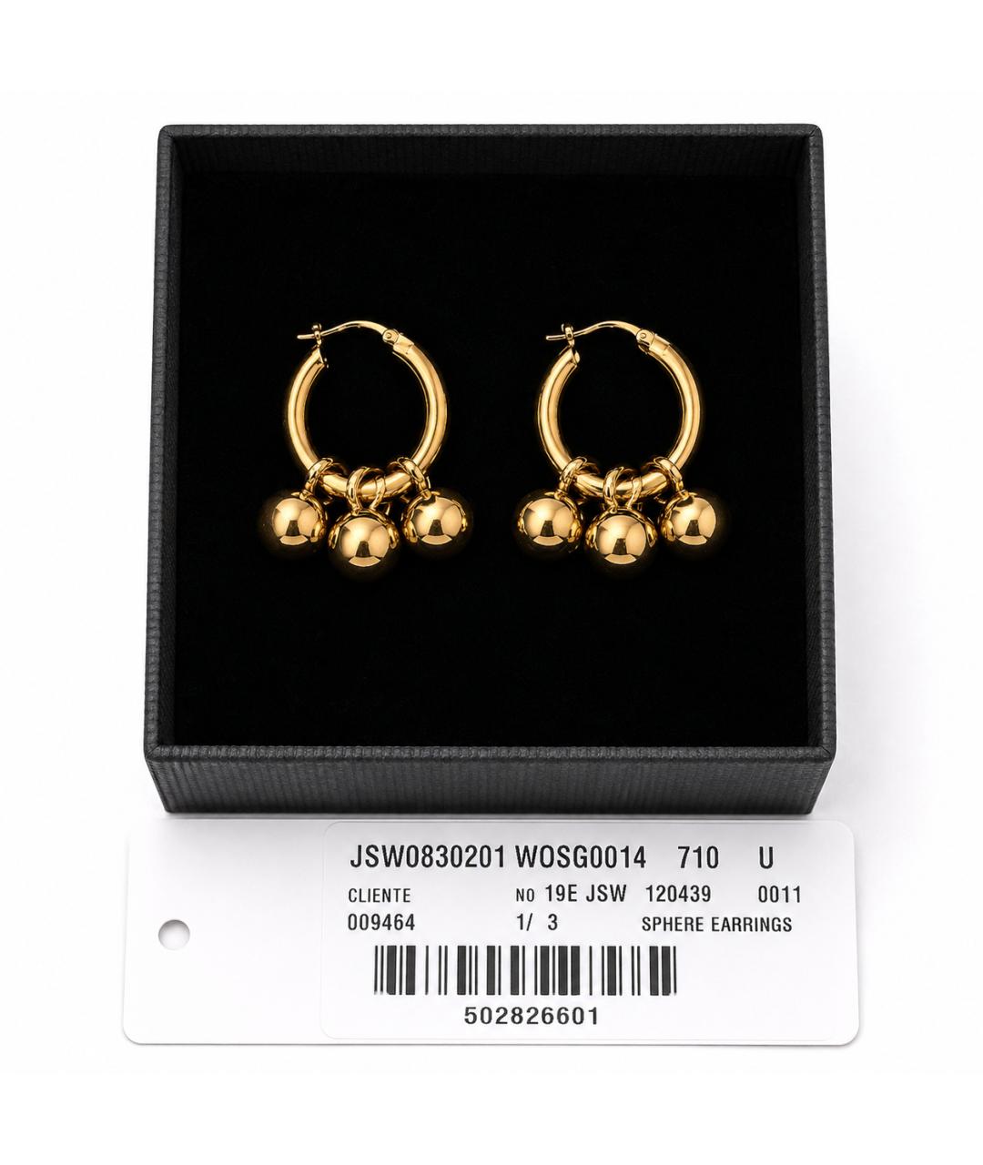 JIL SANDER Золотые позолоченные серьги, фото 4