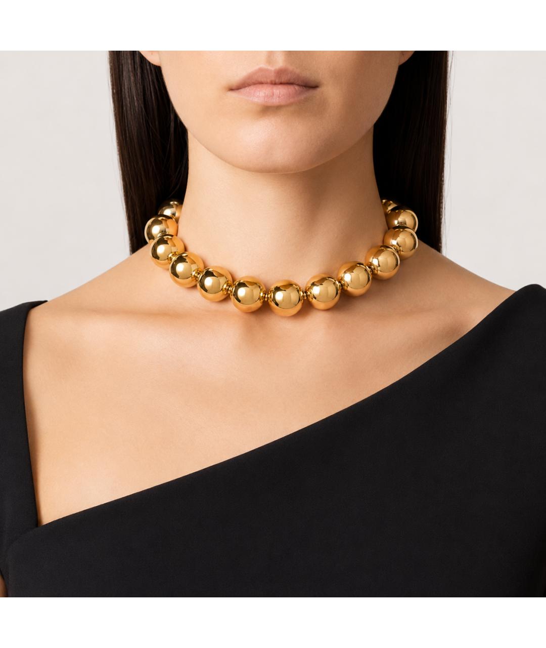 JIL SANDER Золотое позолоченное колье, фото 4