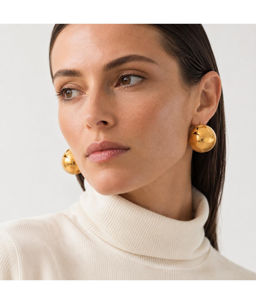 JIL SANDER Золотые позолоченные серьги, фото 4