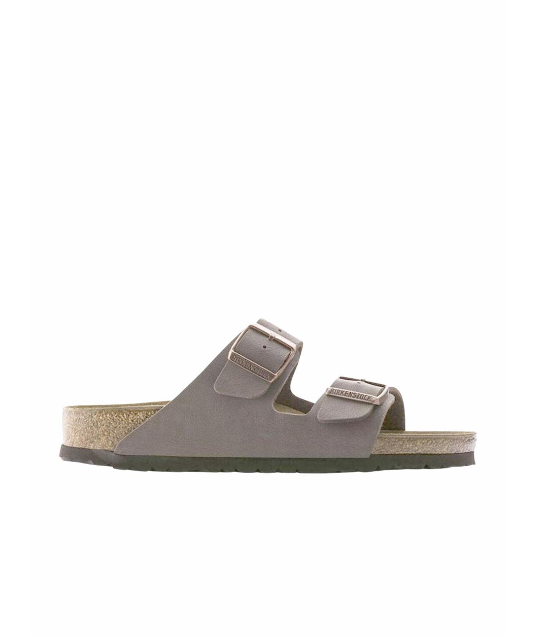 BIRKENSTOCK Коричневые кожаные босоножки, фото 1