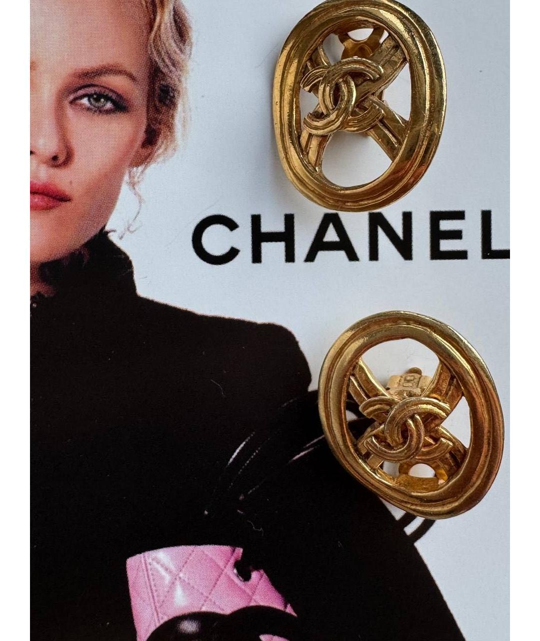 CHANEL Золотые клипсы, фото 3