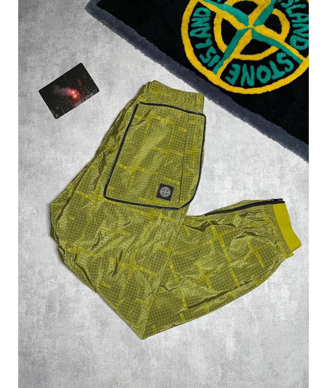 STONE ISLAND Желтые полиамидовые повседневные брюки, фото 3