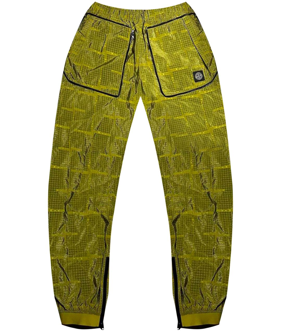 STONE ISLAND Желтые полиамидовые повседневные брюки, фото 1