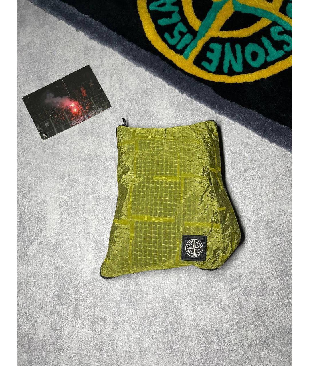 STONE ISLAND Желтые полиамидовые повседневные брюки, фото 4