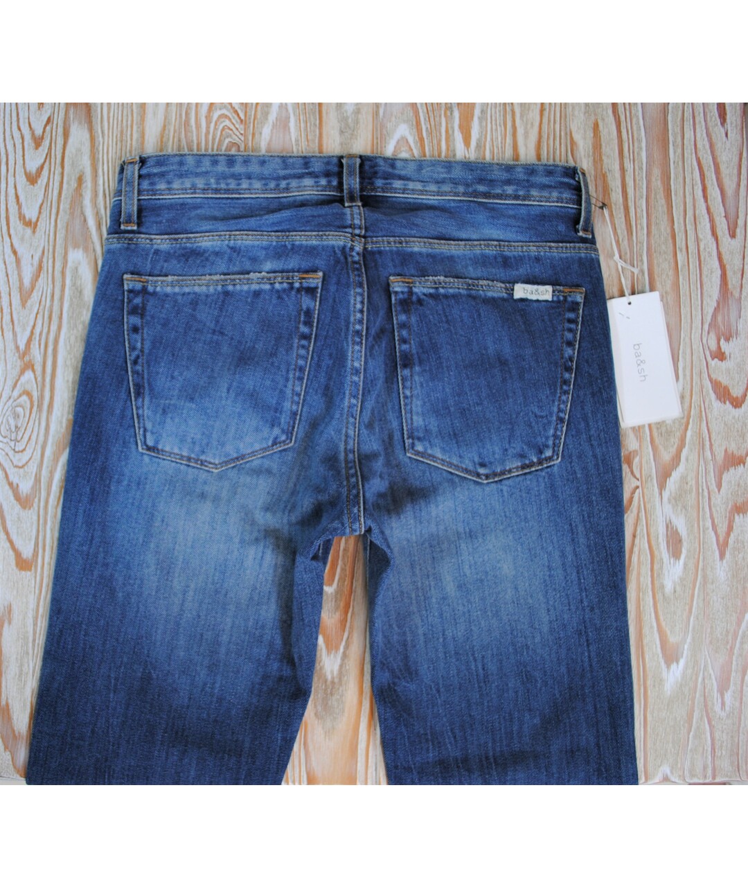BA&SH Голубые хлопковые прямые джинсы, фото 4