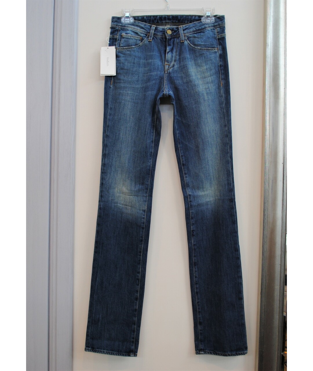 BA&SH Голубые хлопковые прямые джинсы, фото 8