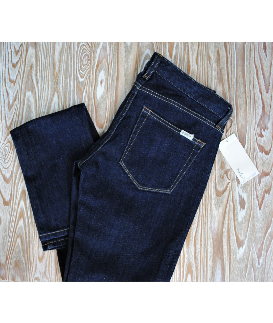 BA&SH Синие хлопко-эластановые джинсы слим, фото 5