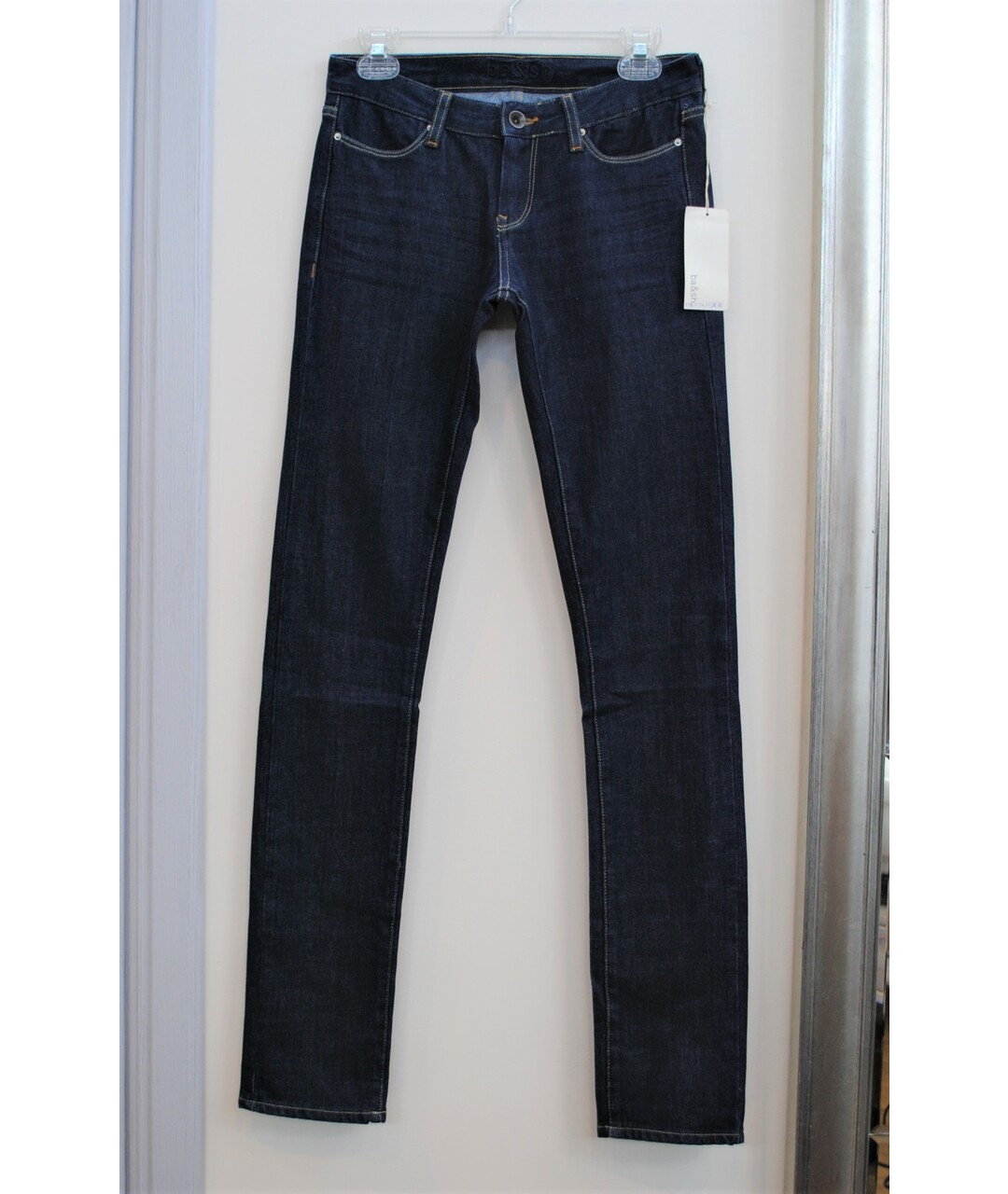 BA&SH Синие хлопко-эластановые джинсы слим, фото 6