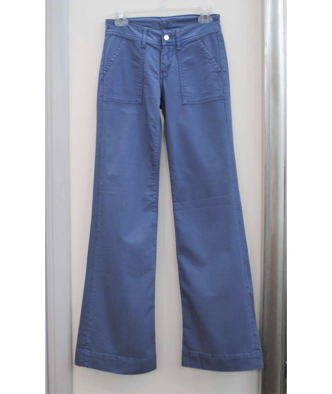 BA&SH Голубые хлопко-эластановые джинсы клеш, фото 8