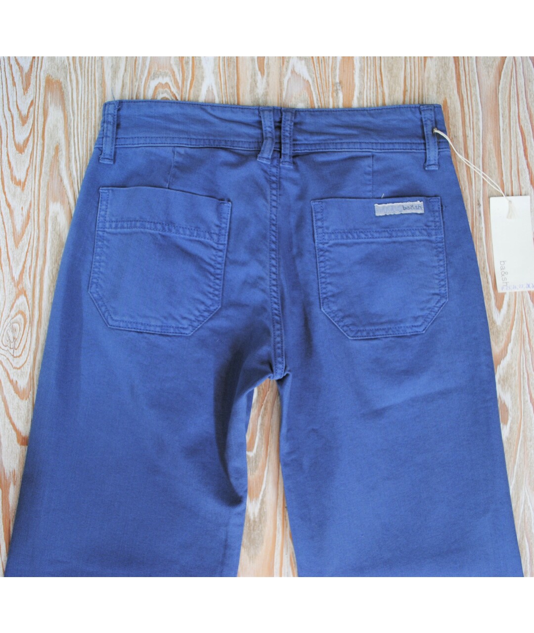 BA&SH Голубые хлопко-эластановые джинсы клеш, фото 2