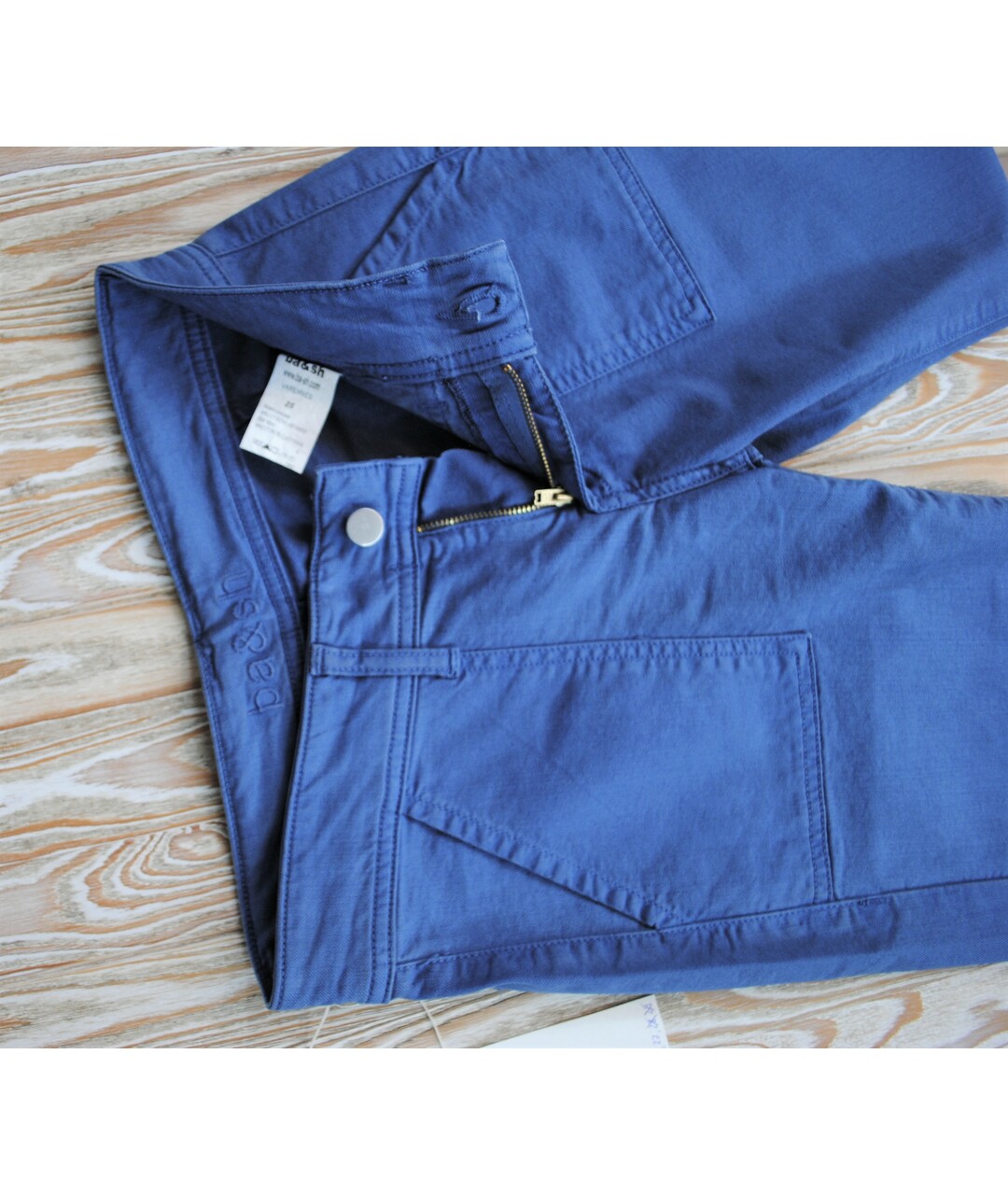 BA&SH Голубые хлопко-эластановые джинсы клеш, фото 3