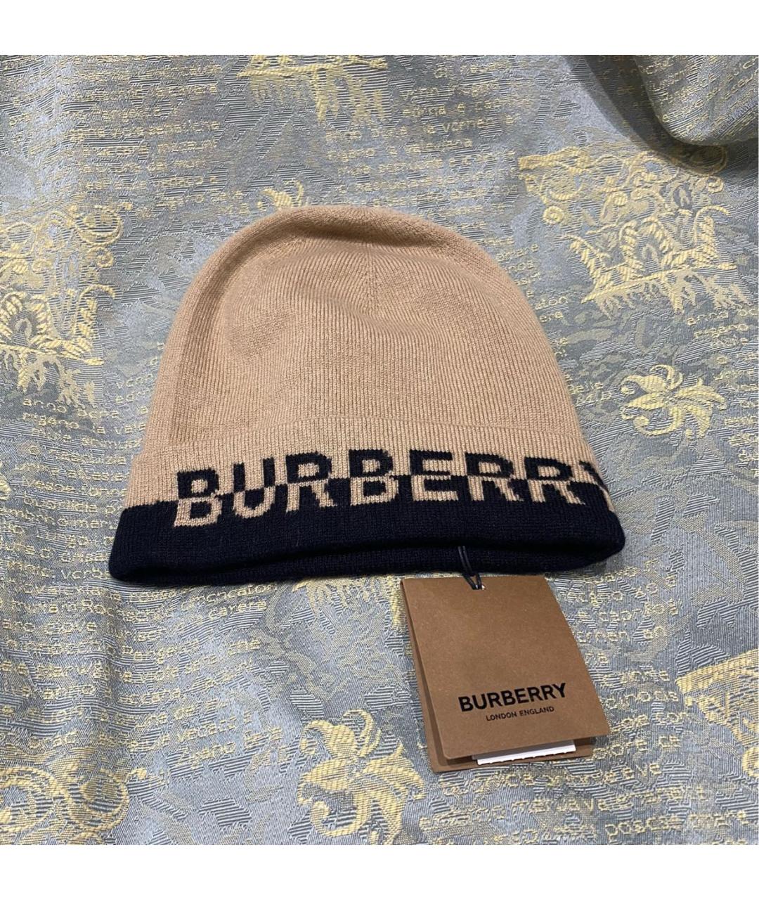 BURBERRY Бежевая кашемировая шапка, фото 4