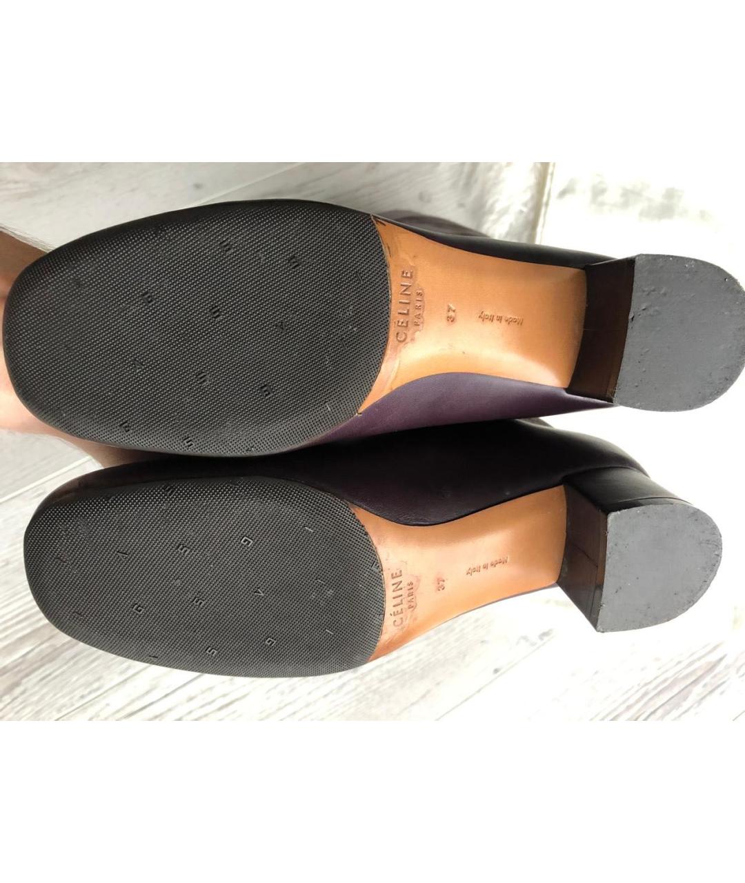 CELINE Бордовые кожаные сапоги, фото 6