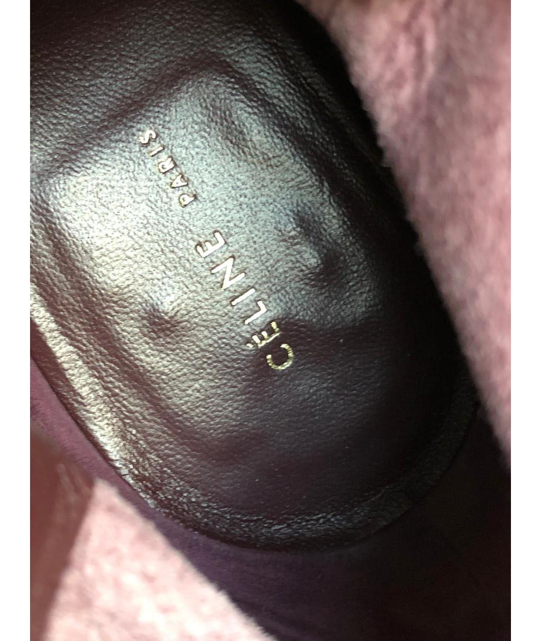 CELINE Бордовые кожаные сапоги, фото 8