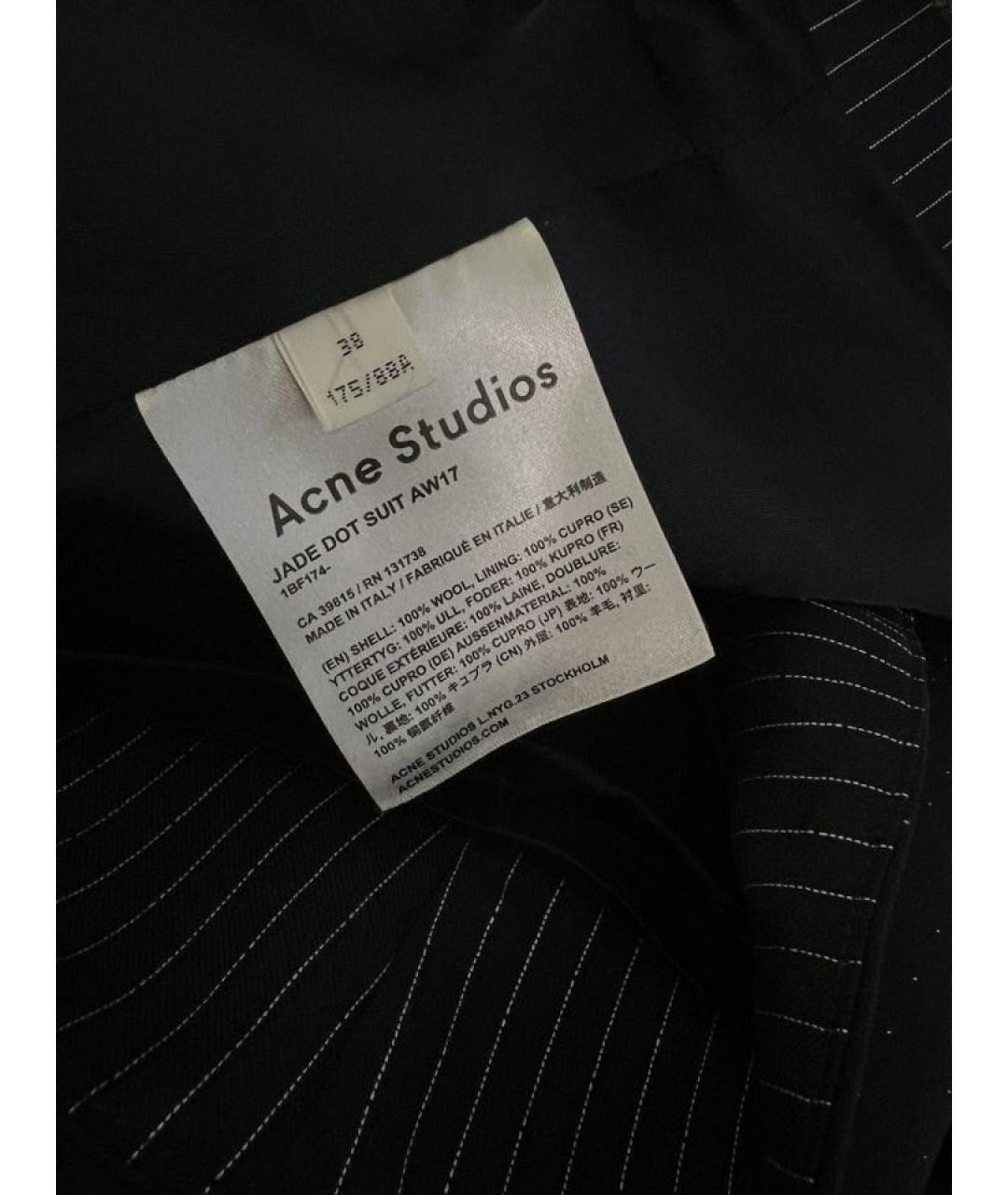 ACNE STUDIOS Темно-синее шерстяное коктейльное платье, фото 5