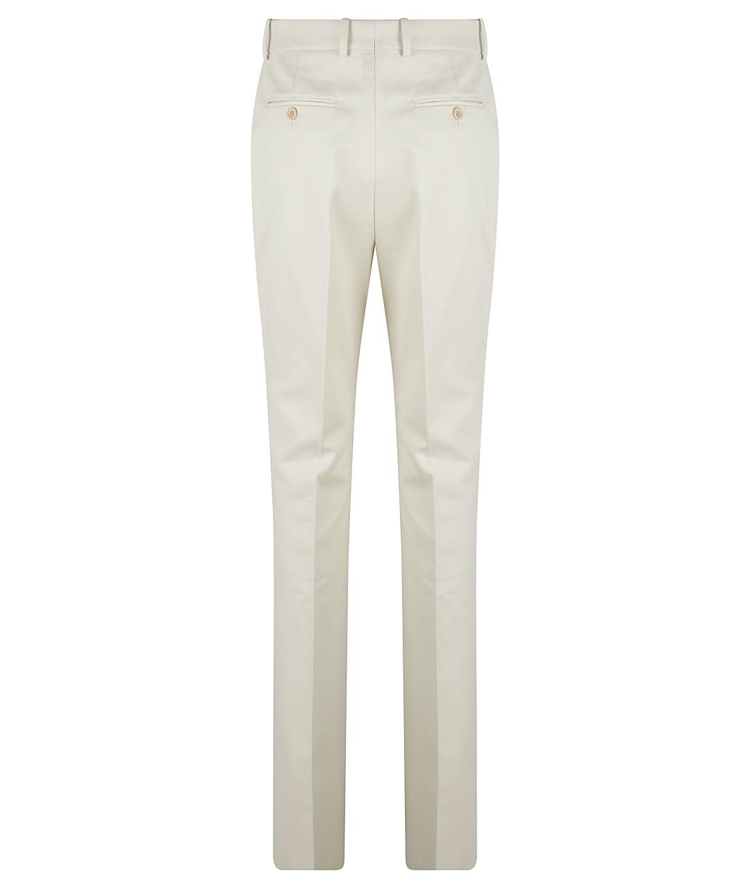 TOM FORD Белые хлопковые прямые брюки, фото 2