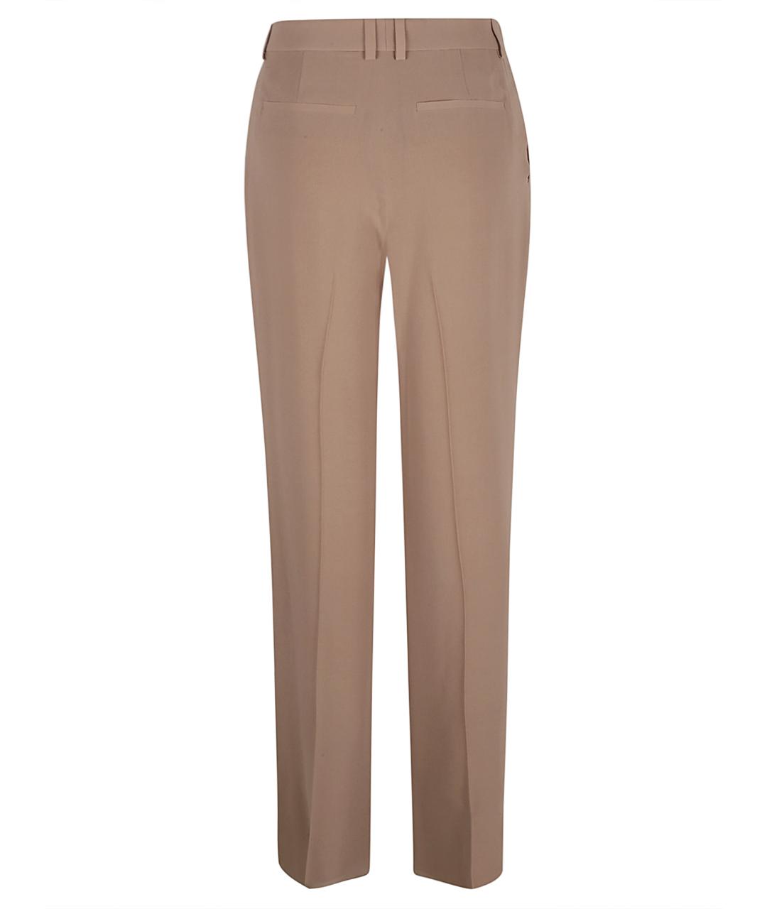 SAINT LAURENT Бежевые шелковые прямые брюки, фото 2