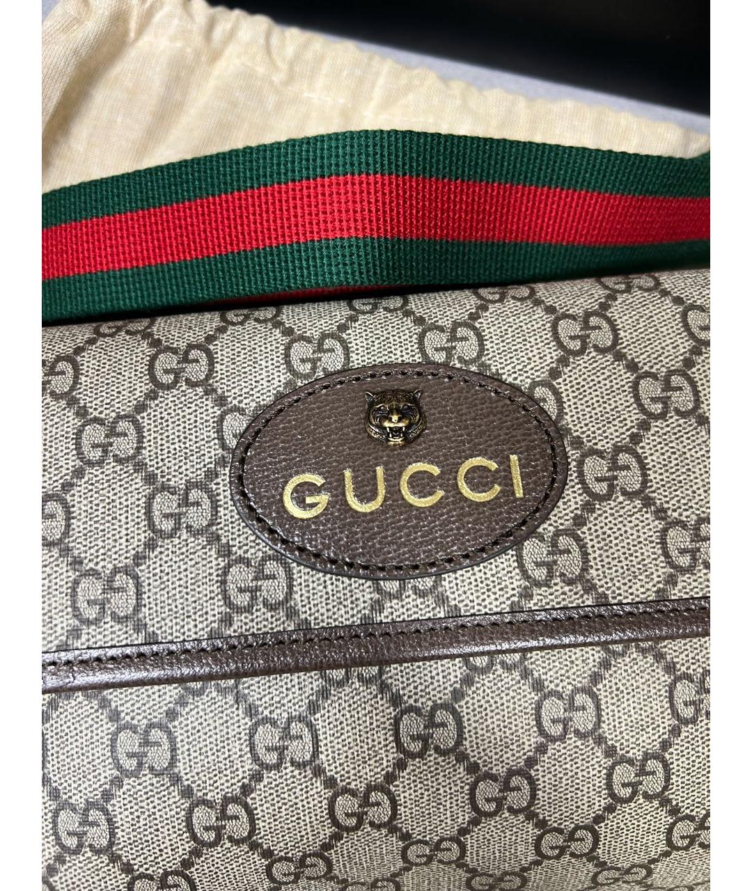 GUCCI Коричневая кожаная барсетка, фото 3