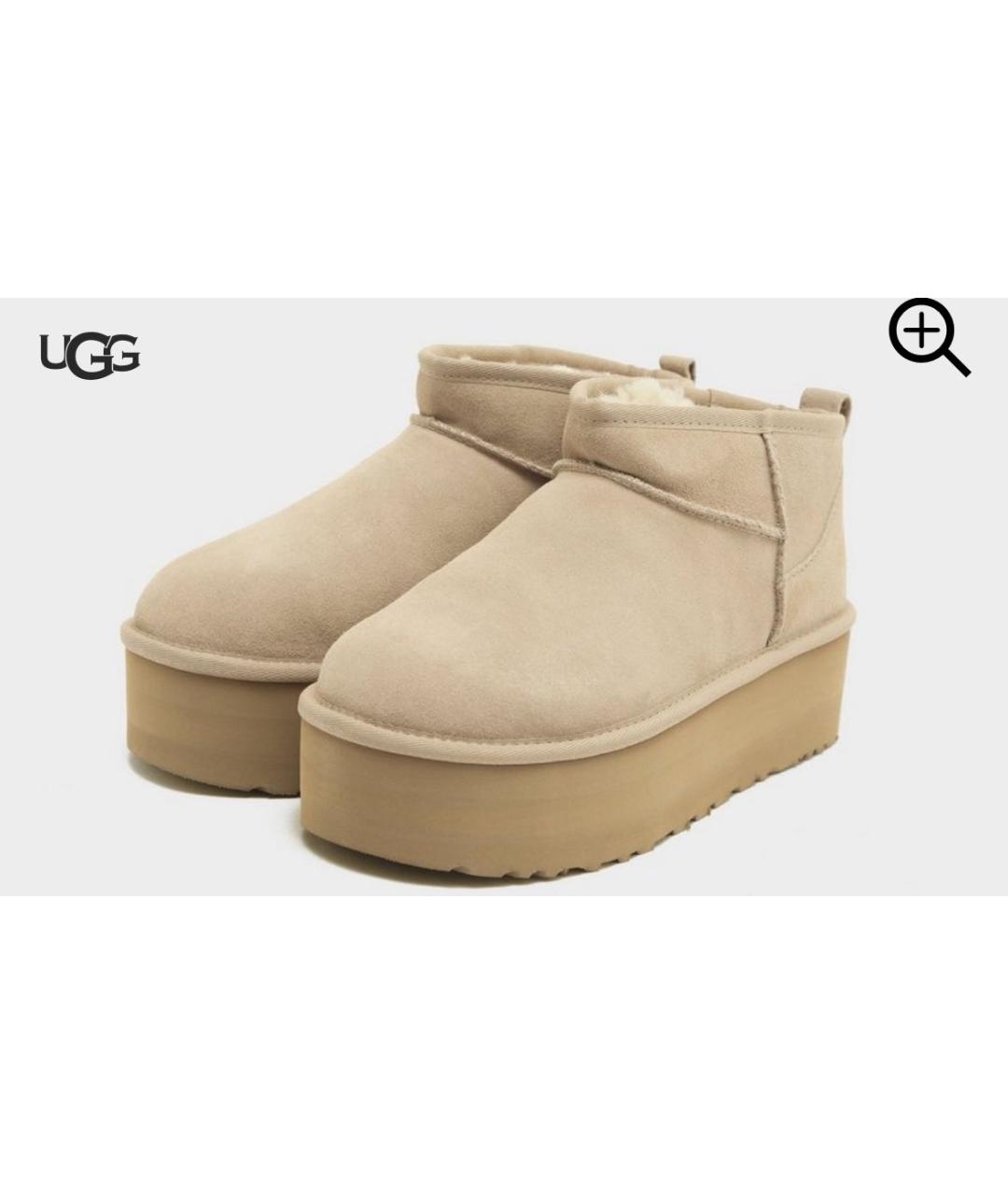 UGG AUSTRALIA Бежевые замшевые полусапоги, фото 2