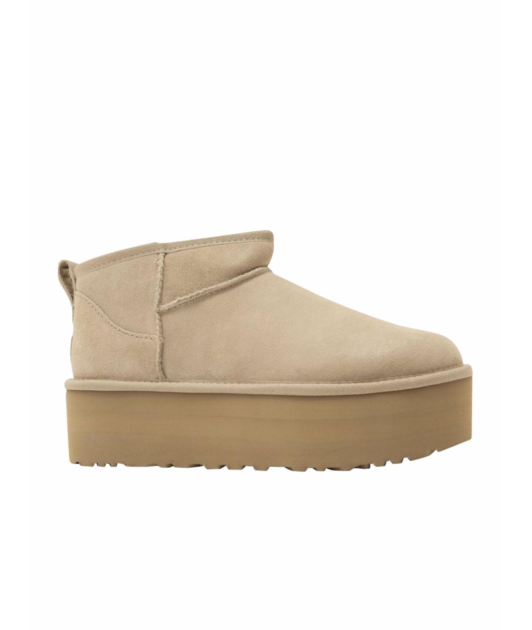 UGG AUSTRALIA Бежевые замшевые полусапоги, фото 1