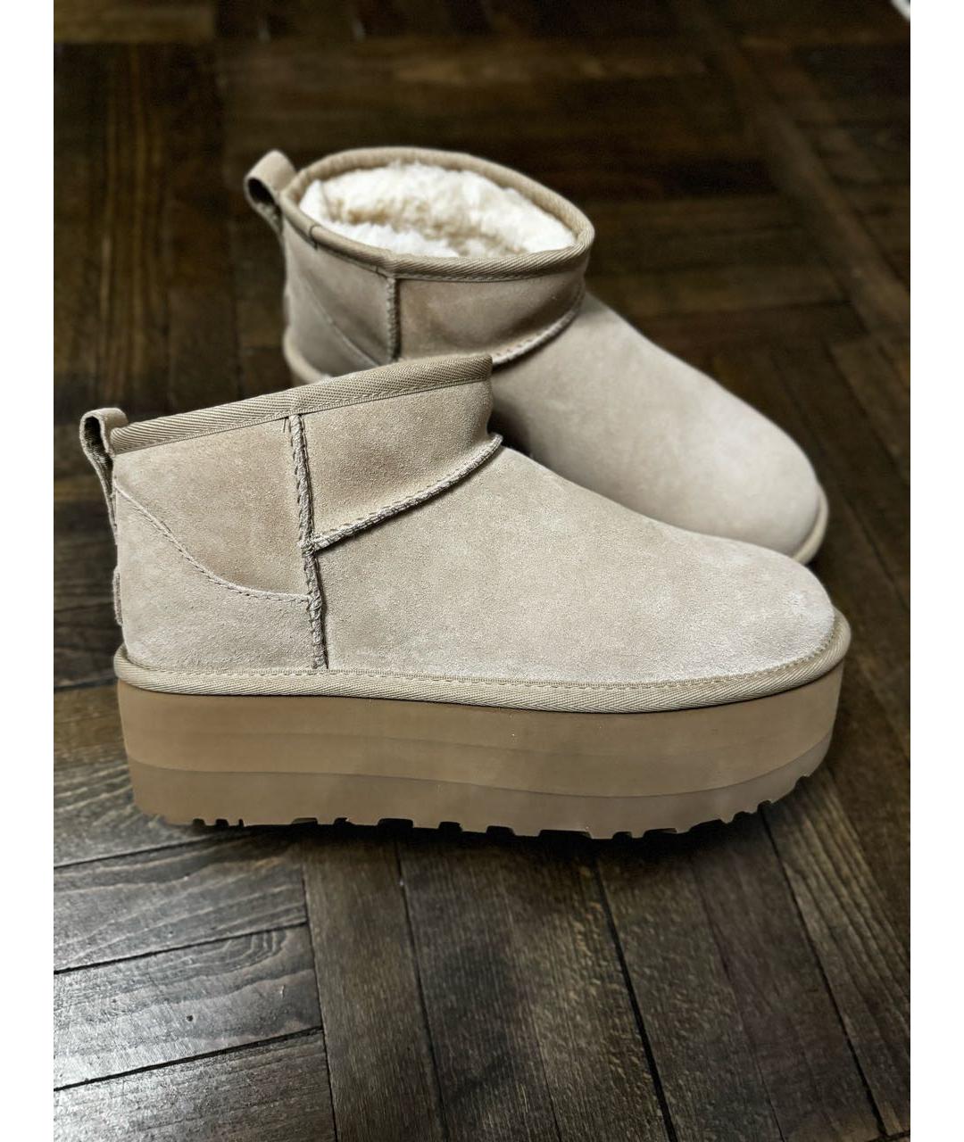 UGG AUSTRALIA Бежевые замшевые полусапоги, фото 6