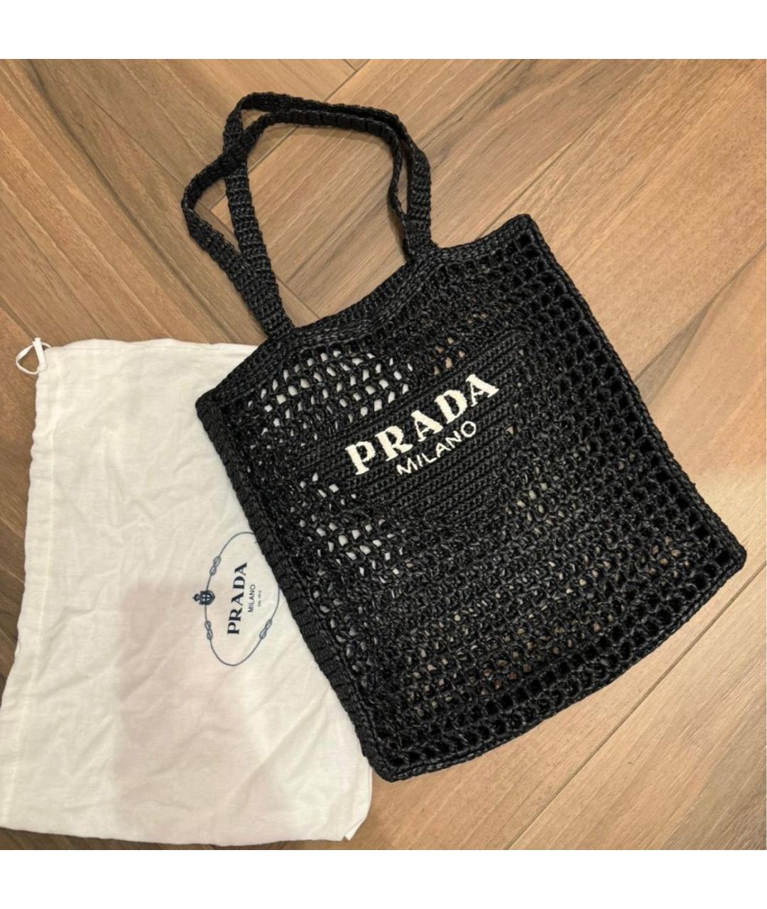 PRADA Черная пляжная сумка, фото 8