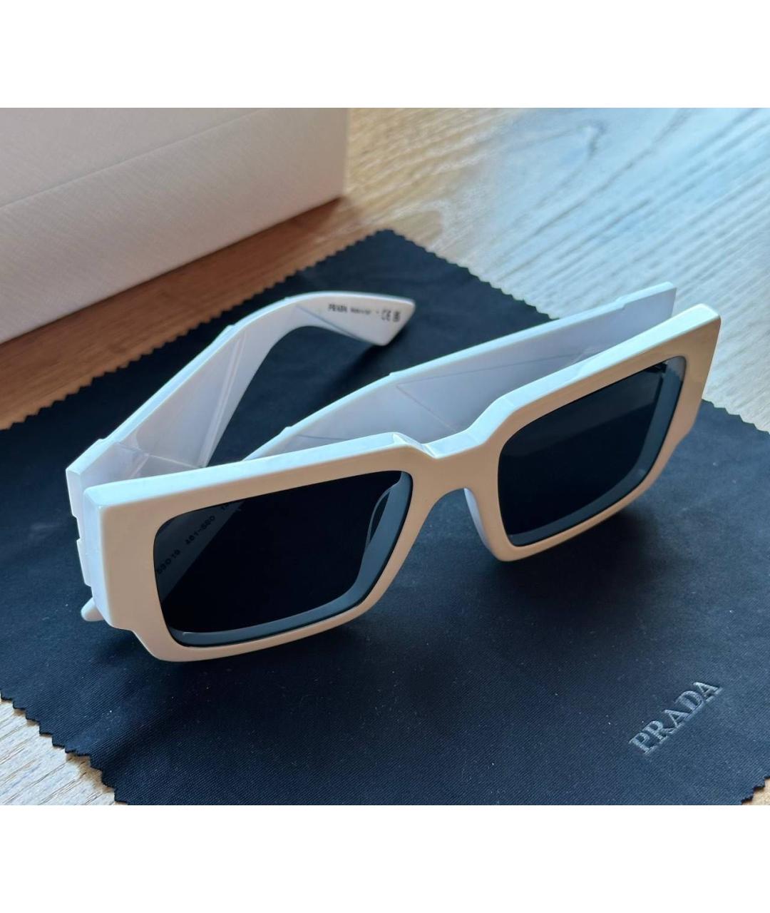 PRADA Белые пластиковые солнцезащитные очки, фото 5