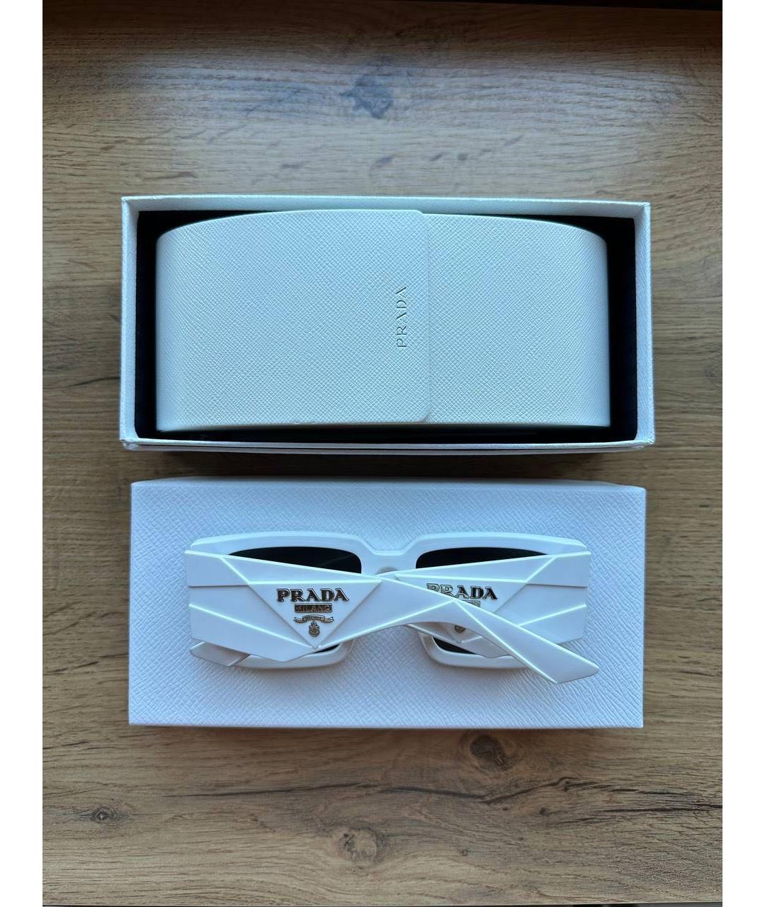 PRADA Белые пластиковые солнцезащитные очки, фото 6