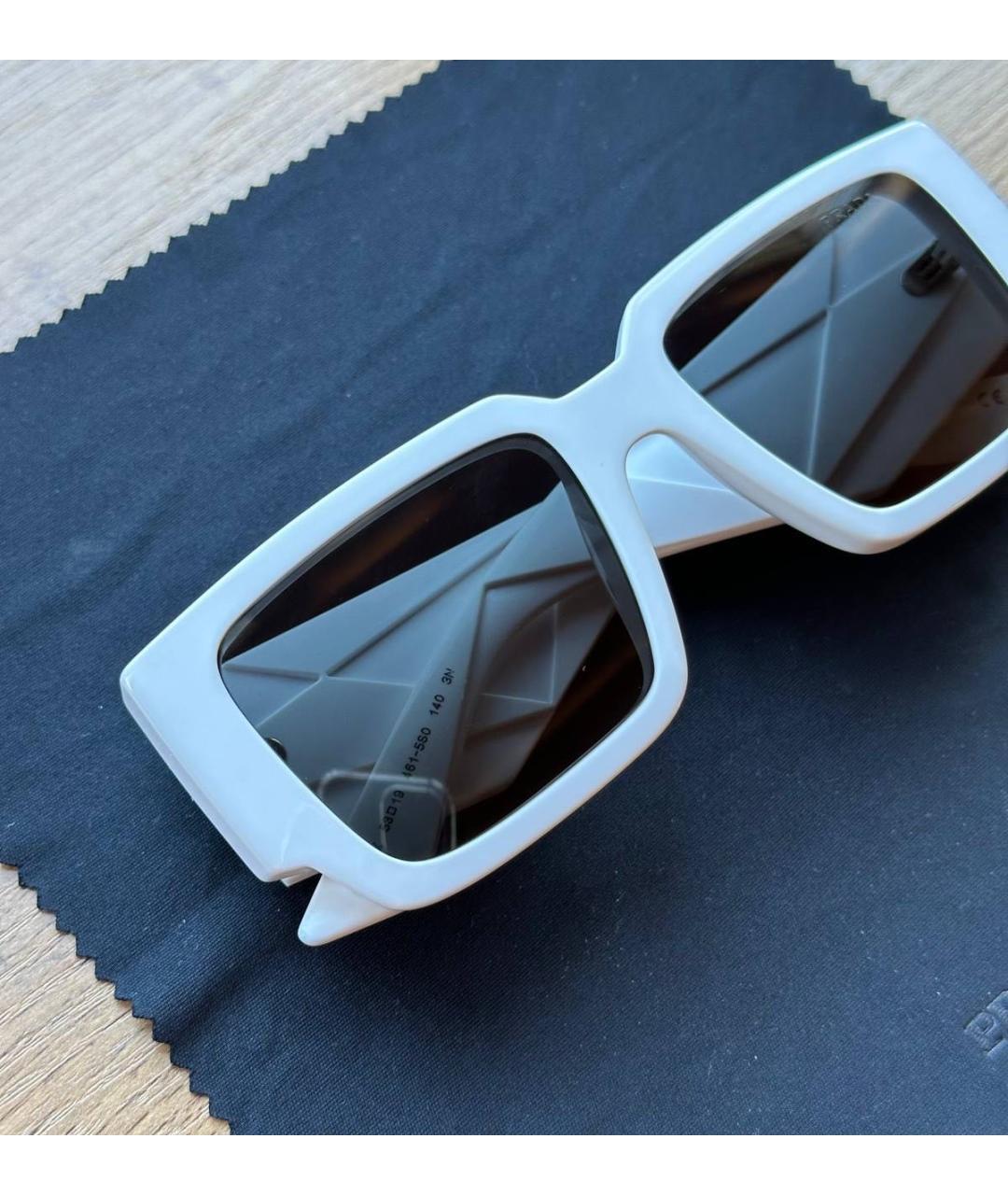 PRADA Белые пластиковые солнцезащитные очки, фото 4