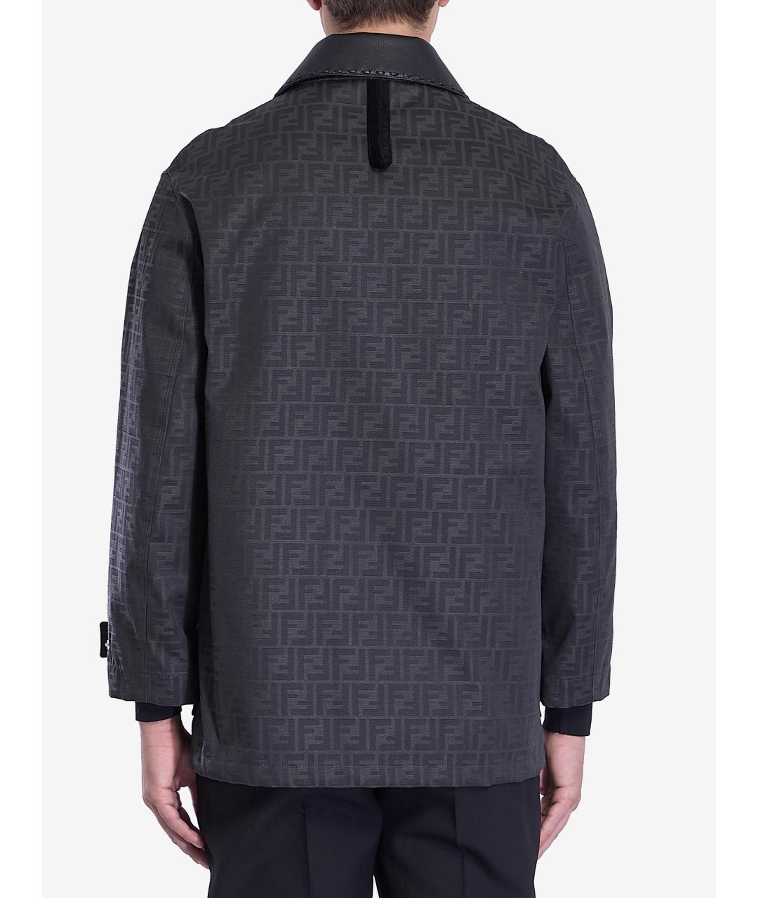 FENDI Серая полиэстеровая куртка, фото 4
