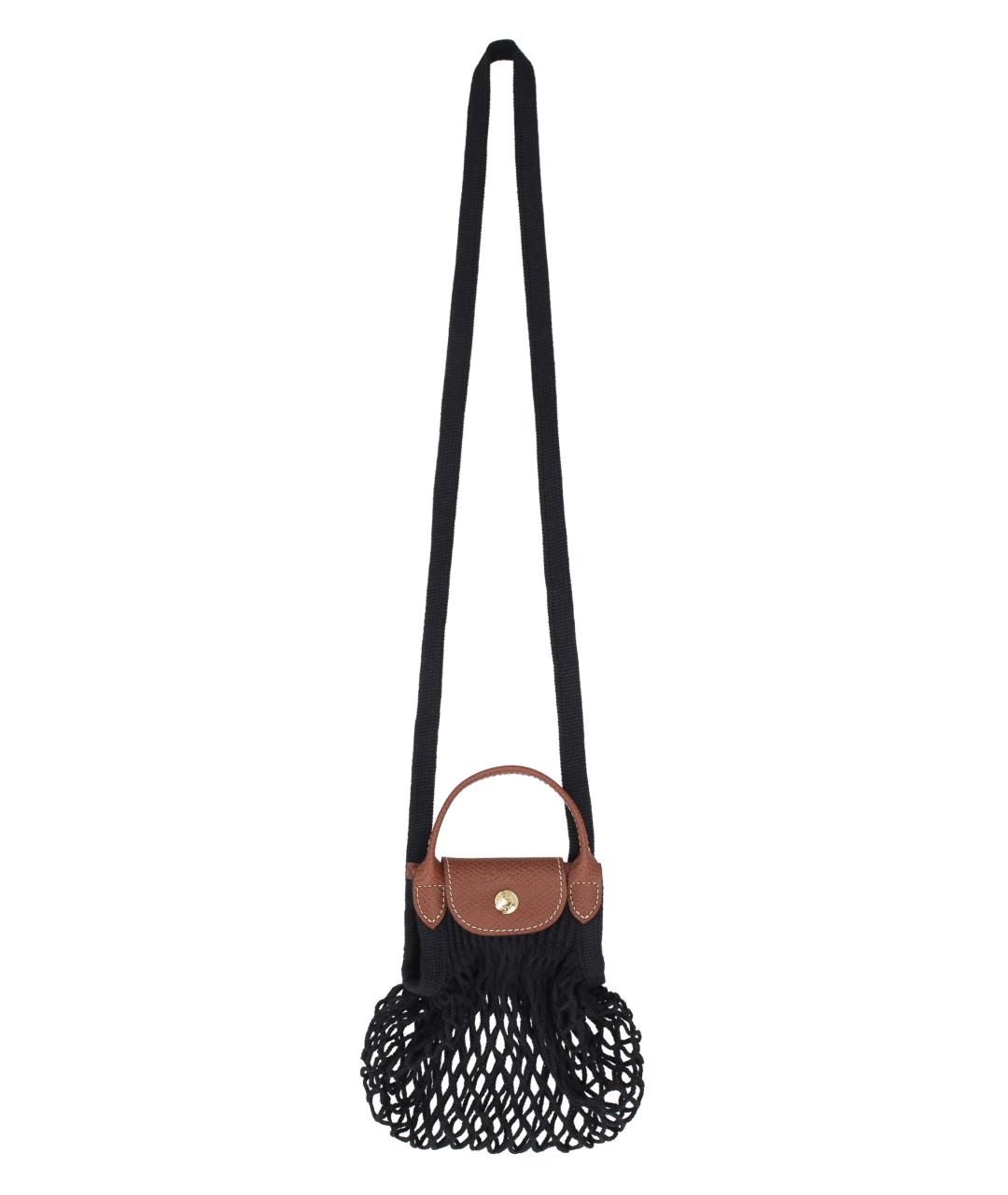 LONGCHAMP Черная хлопковая сумка через плечо, фото 1
