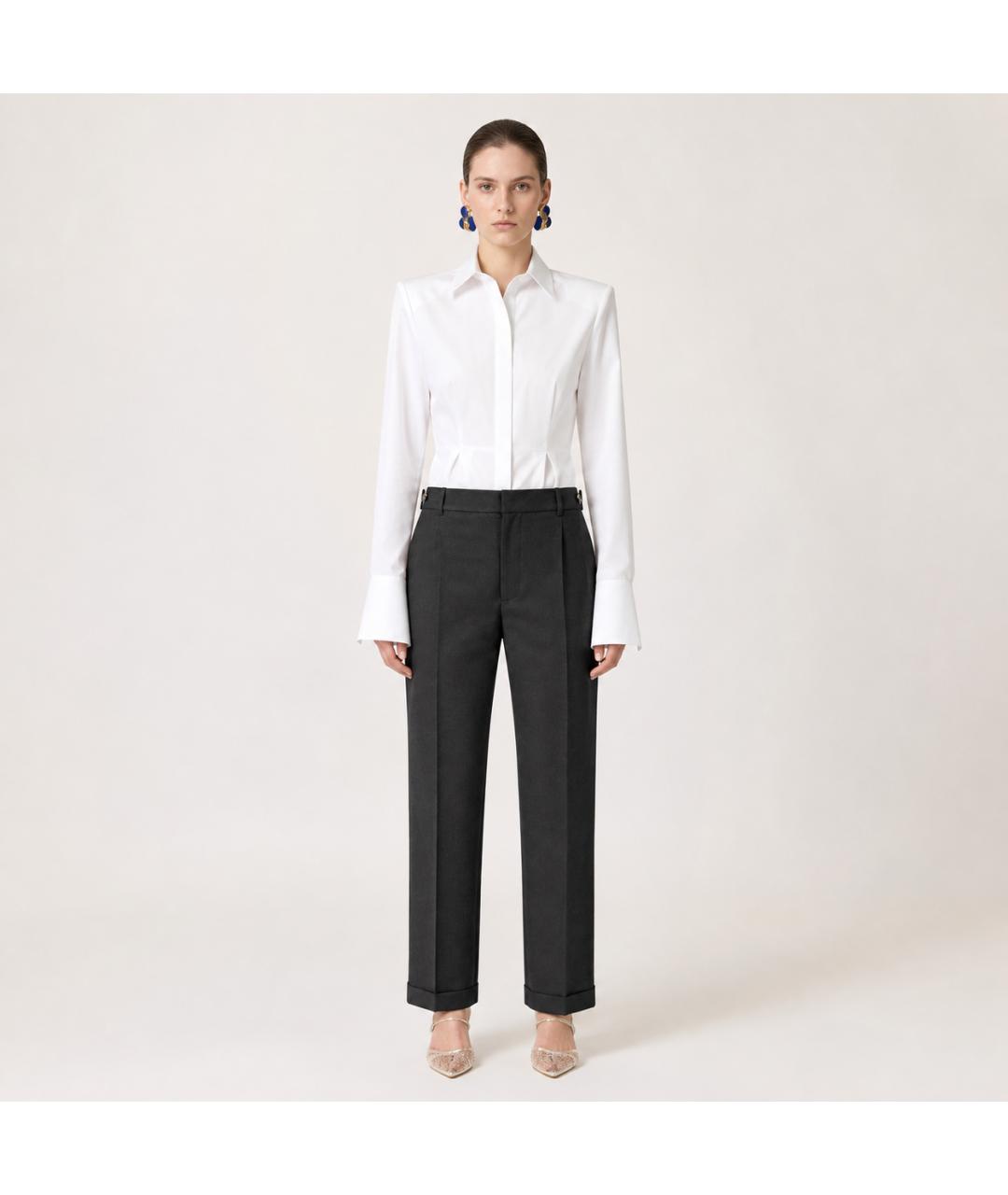 STELLA MCCARTNEY Антрацитовые шерстяные брюки широкие, фото 5
