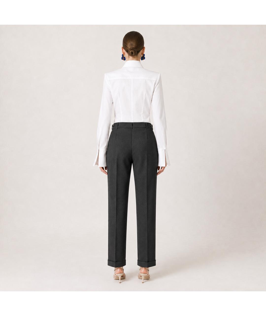 STELLA MCCARTNEY Антрацитовые шерстяные брюки широкие, фото 6