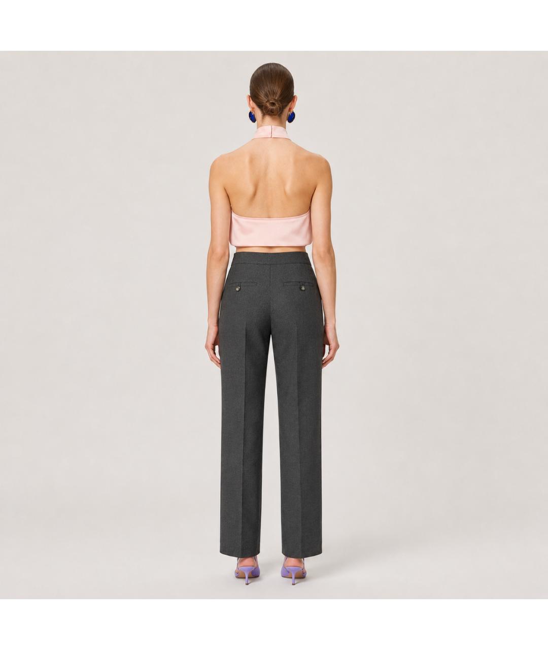STELLA MCCARTNEY Антрацитовые шерстяные брюки широкие, фото 7