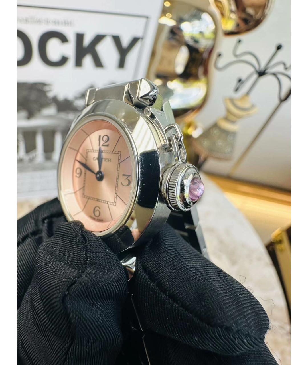 CARTIER Розовые металлические часы, фото 5