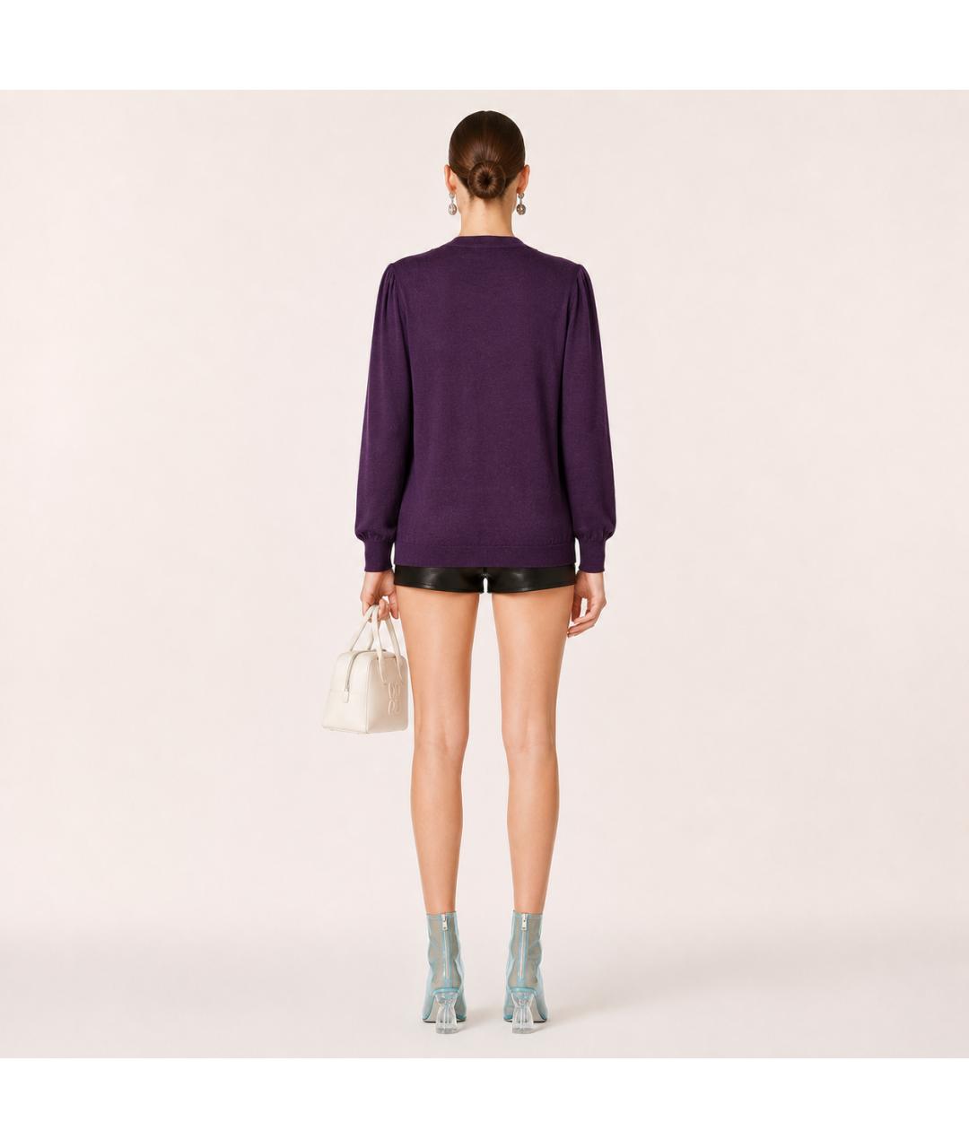 STELLA MCCARTNEY Фиолетовый шерстяной кардиган, фото 6