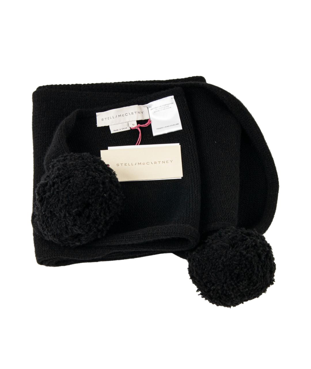 STELLA MCCARTNEY Черный кашемировый шарф, фото 4