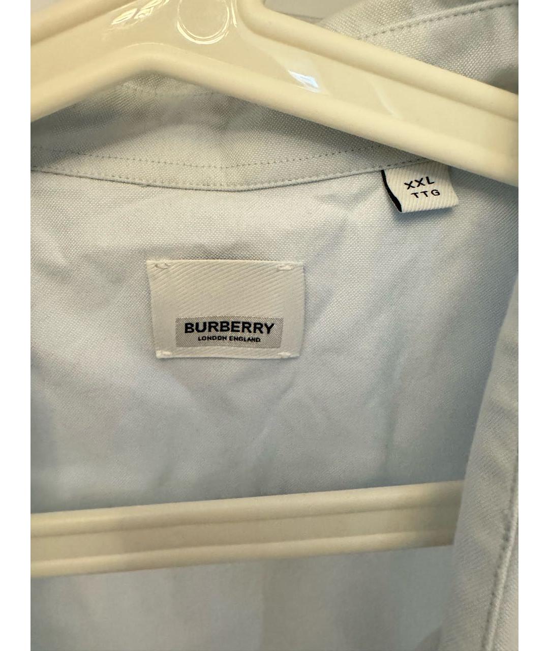 BURBERRY Голубая хлопковая классическая рубашка, фото 3