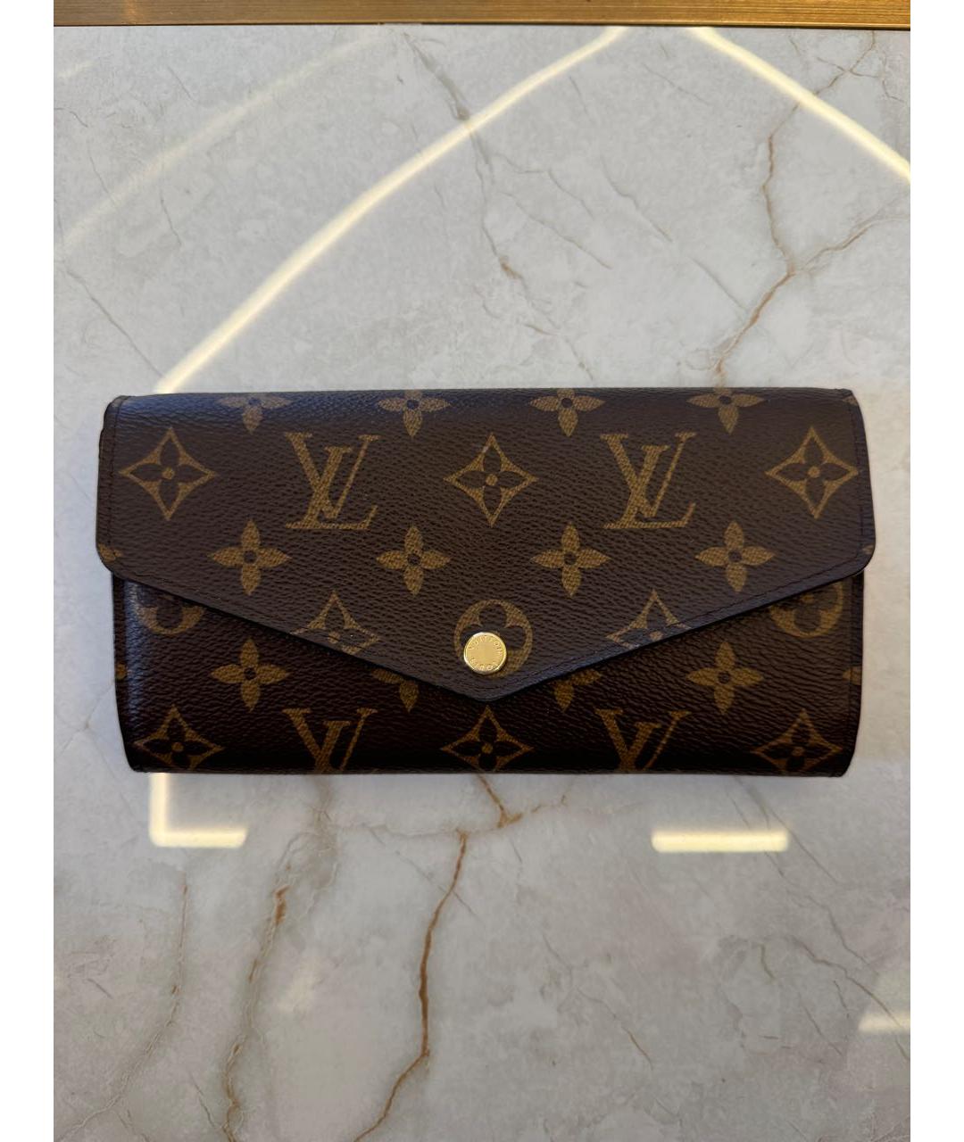 LOUIS VUITTON Коричневый кошелек, фото 5