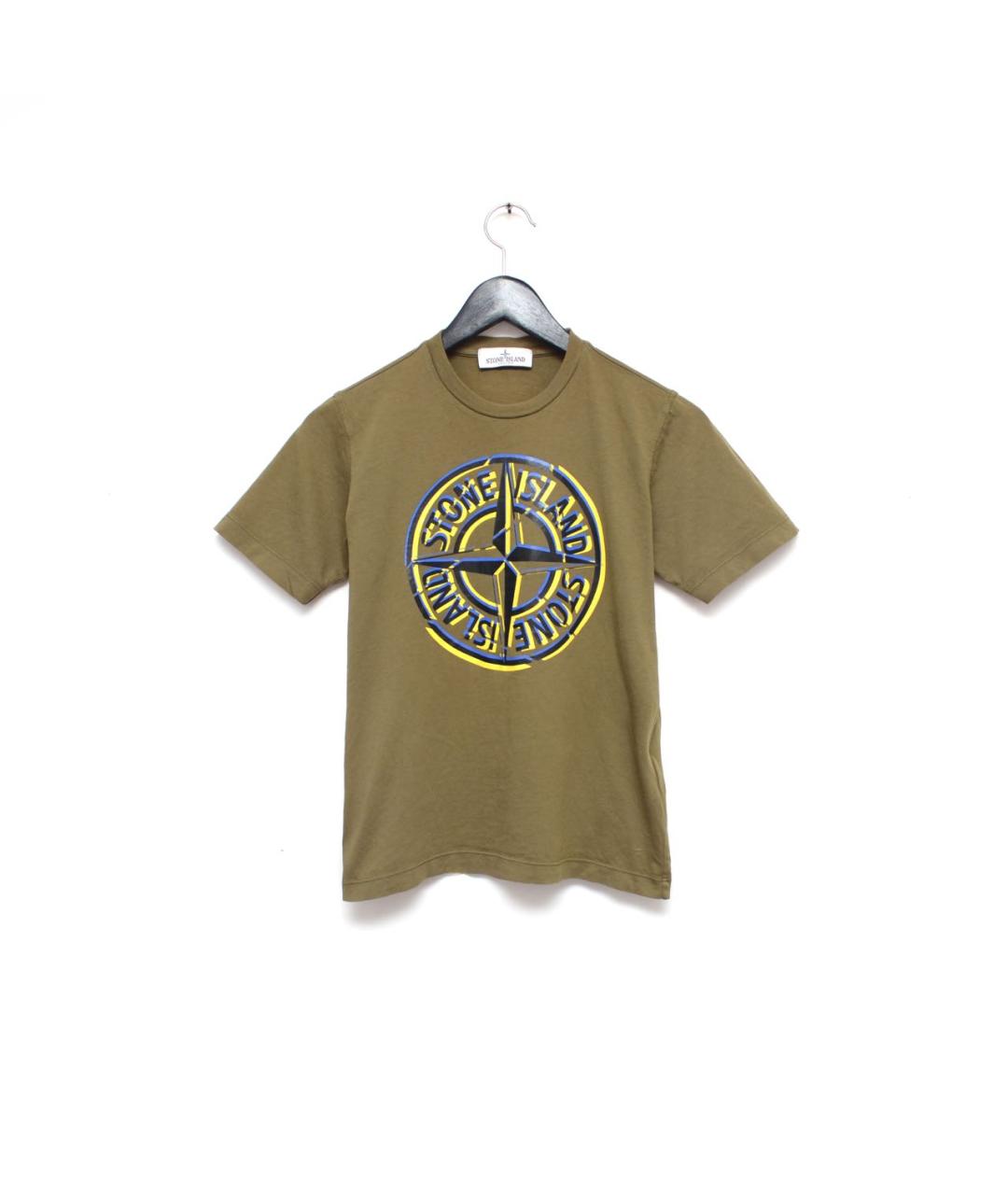 STONE ISLAND JUNIOR Хаки хлопковая детская футболка, фото 5