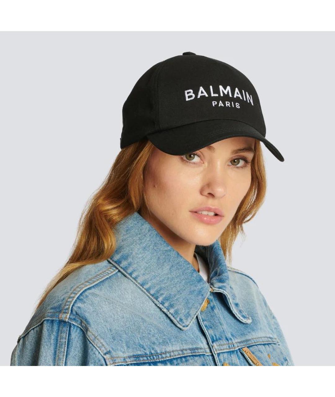 BALMAIN Черная хлопковая кепка, фото 4