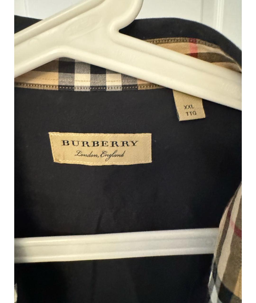 BURBERRY Черная хлопковая классическая рубашка, фото 3