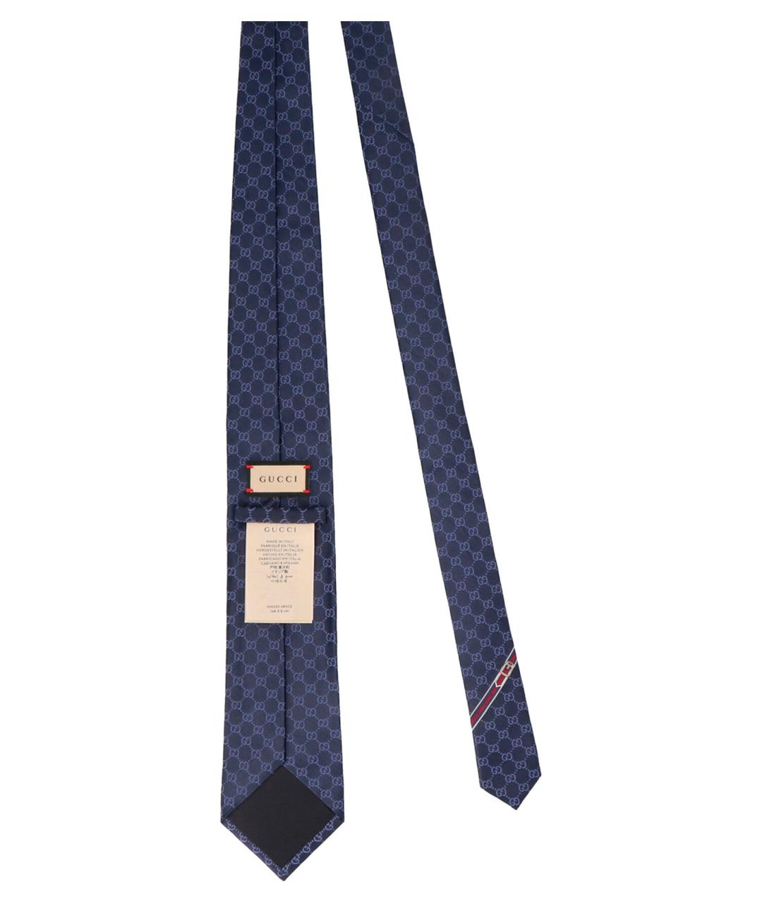 GUCCI Синий шелковый галстук, фото 3